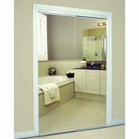 RENIN 48 in. x 80 1/2 in. Bypass Mirrored Closet Door BY320BBWCLE048080